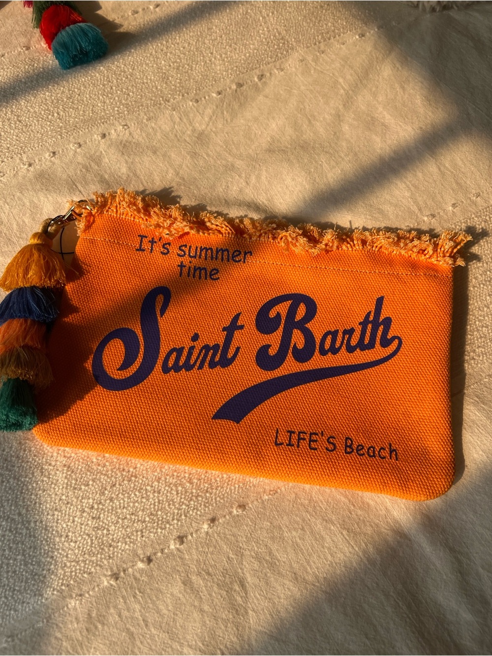 Orange Canvas Pouch with Tassel